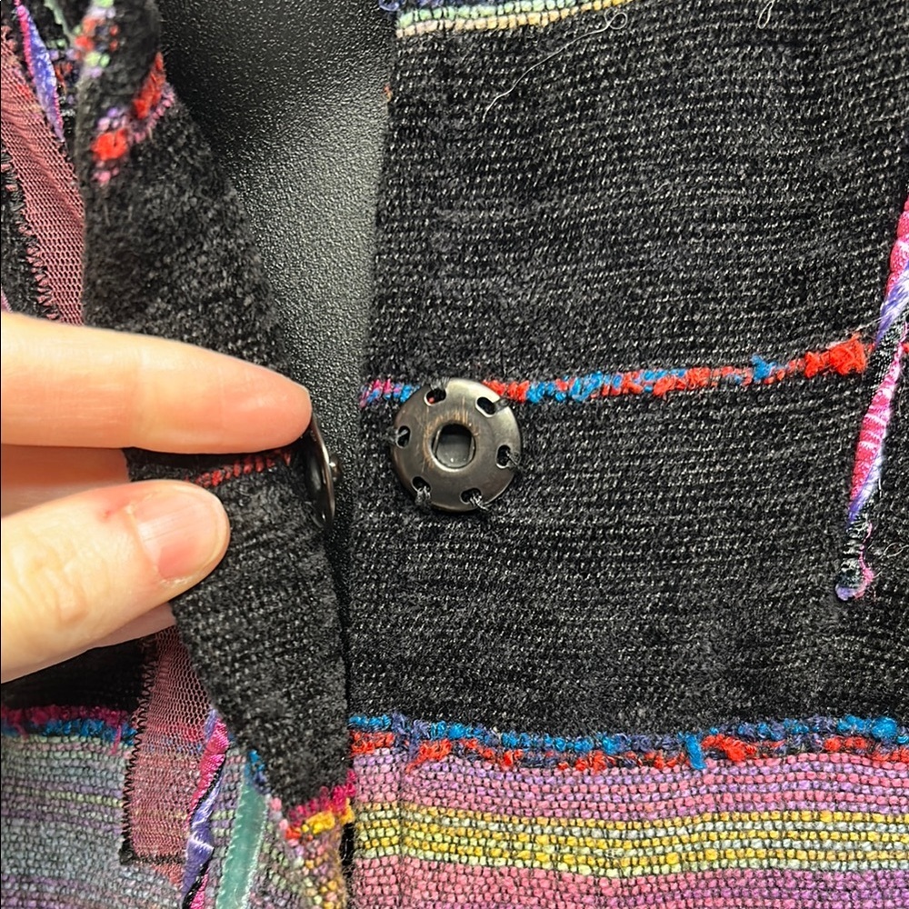 Colorful Patchwork Jacket Size Small Vintage - image 3